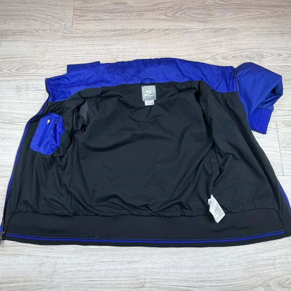 Nike Sportswear Royal Blue Windbreaker Jacket Stowable Hood Womens Large L 12-14